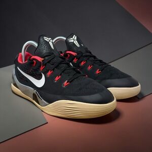 Nike Kobe 9 EM Low Black Laser Crimson Kids 5Y Basketball Shoes 653593-001
